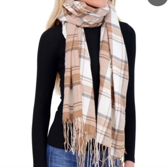 Multi color Plaid scarf shawl - Picture 1 of 10